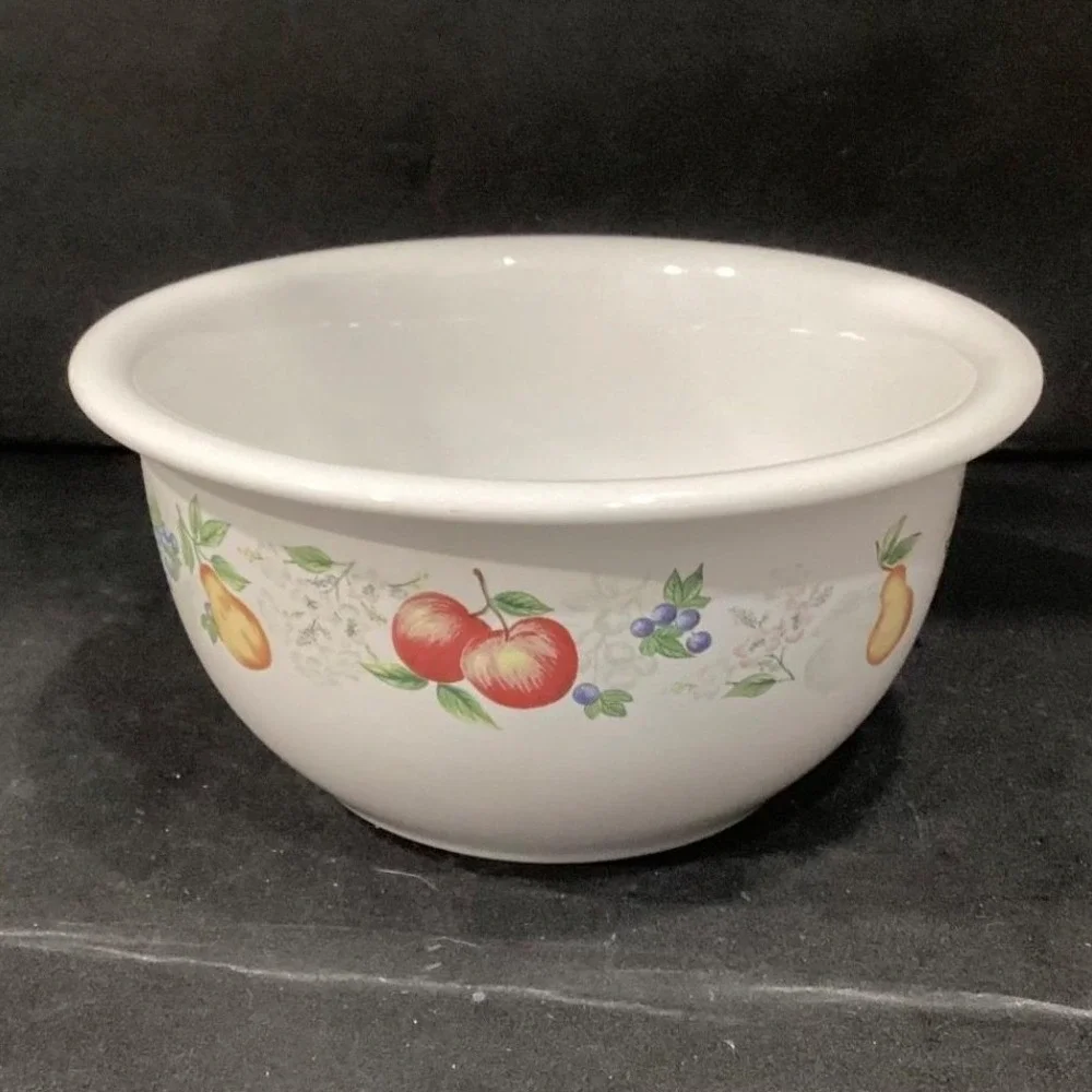 Corelle Coordinates Chutney Mixing Bowl, 2 Quart Stoneware Vintage Fruit Pattern